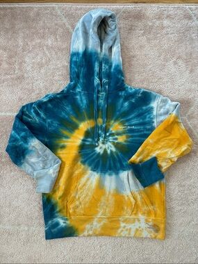 ivory ella Teal, Mustard & Cream Tie-Dye Hoodie